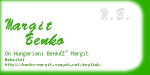 margit benko business card